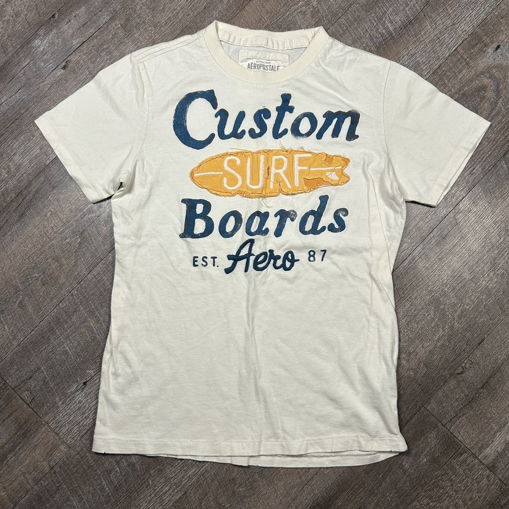 Aeropostale Shirt Mens M Surf Cali 1987 AERO Graphic Logo Y2K Embroidered